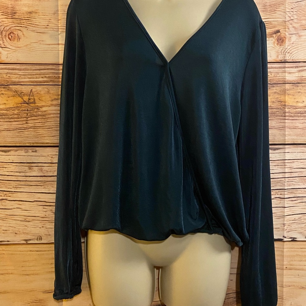 Teal Wrap Blouse